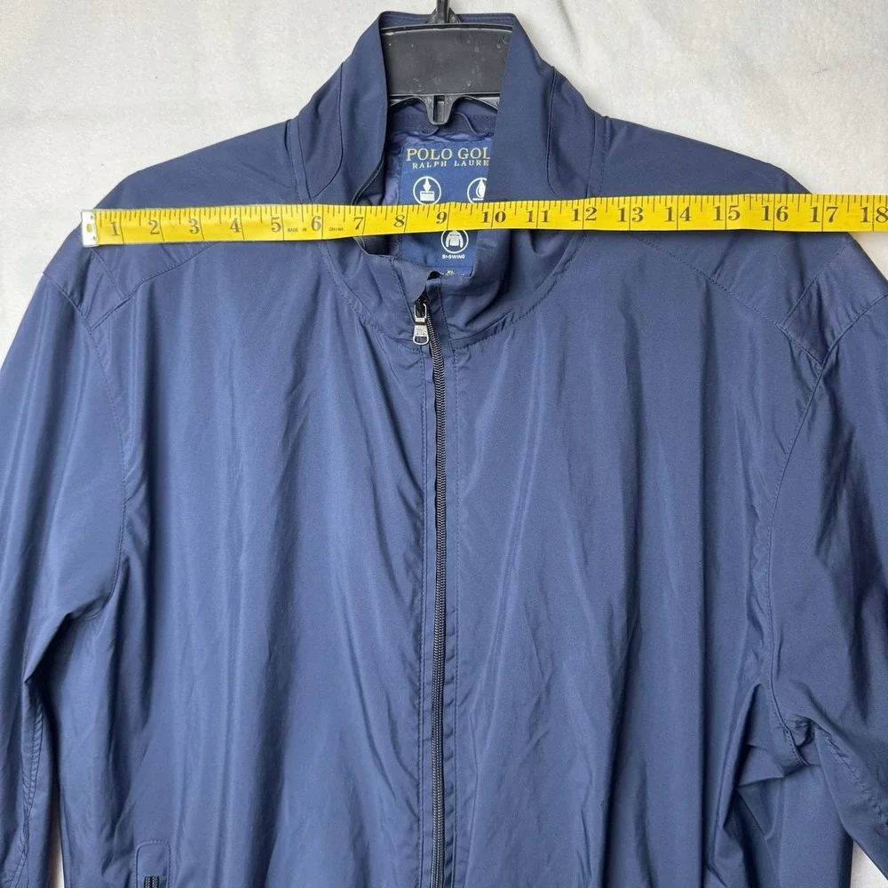 Polo Golf Ralph Lauren Mens Large Blue Full Zip Jacket Rain‎ Resistant XL